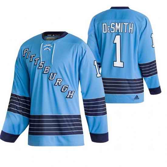 Men Pittsburgh Penguins #1 Casey DeSmith 2022 Blue Classics Stitched jersey