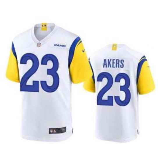 Men Los Angeles Rams #23 Cam Akers 2020 White Vapor Untouchable Limited Stitched Jersey