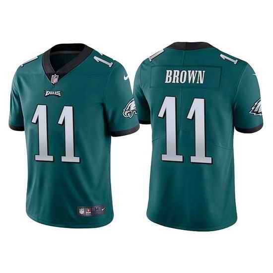Youth Philadelphia Eagles #11 A  J  Brown Green Vapor Untouchable Limited Stitched Football Jersey