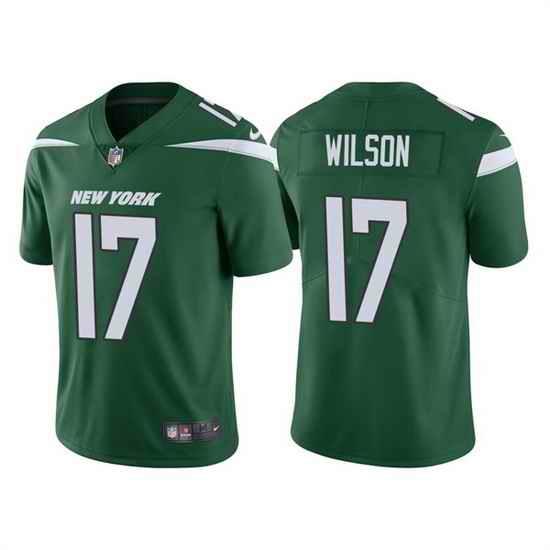 Men New York Jets #17 Garrett Wilson 2022 Green Vapor Untouchable Limited Stitched jersey