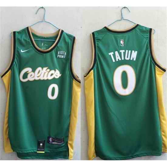 Men Boston Celtics #0 Jayson Tatum Green Stitched Basketball Jersey