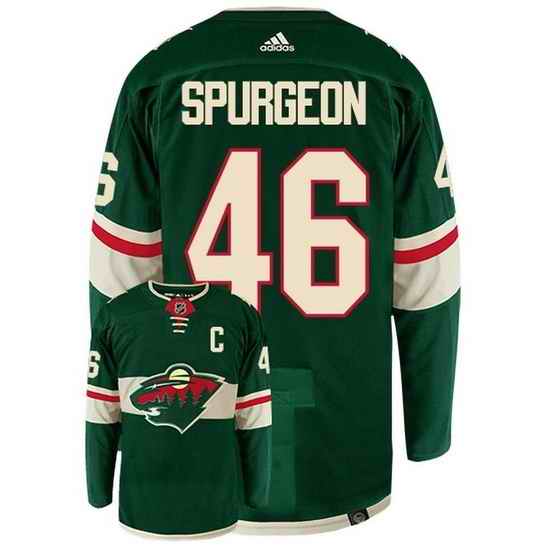 Men Minnesota Wild #46 Jared Spurgeon Green Stitched Jersey