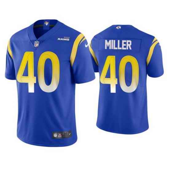 Men Los Angeles Rams #40 Von Miller 2021 Royal Vapor Untouchable Limited Stitched Football Jersey