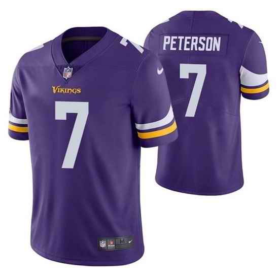 Men Minnesota Vikings #7 Patrick Peterson Purple Vapor Untouchable Stitched Jersey