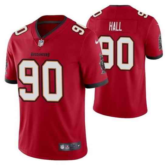 Men Tampa Bay Buccaneers #90 Logan Hall Red Vapor Untouchable Limited Stitched Jersey