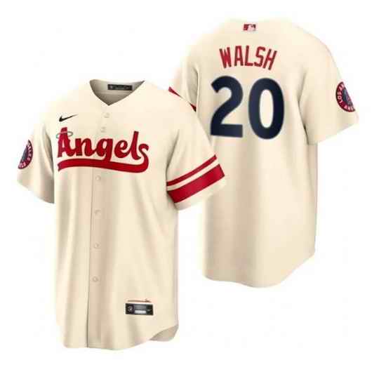 Men Los Angeles Angels #20 Jared Walsh 2022 Cream City Connect Cool Base Stitched Jersey