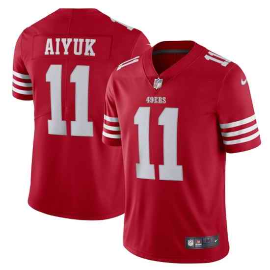 Men San Francisco 49ers #11 Brandon Aiyuk 2022 New Scarlet Vapor Untouchable Stitched Football Jersey