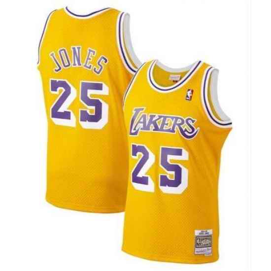 Men Los Angeles Lakers Eddie Jones #25 Mitchell & Ness 1994-95 Classics Stitched Jersey