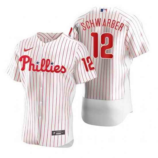 Men Philadelphia Phillies #12 Kyle Schwarber 2021 White Flex Base Stitched Baseball jersey