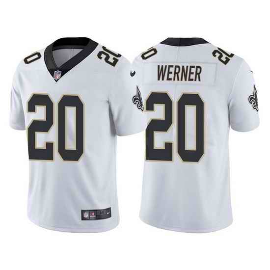 Men New Orleans Saints #20 Pete Werner White Vapor Limited Stitched Jersey
