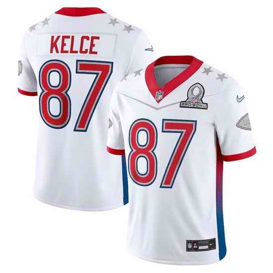 Men 2022 NFL Pro Bowl Kansas City Chiefs #87 Travis Kelce AFC White Jersey