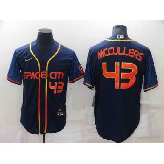 Men Houston Astros #43 Lance McCullers 2022 Navy City Connect Cool Base Stitched Jerse