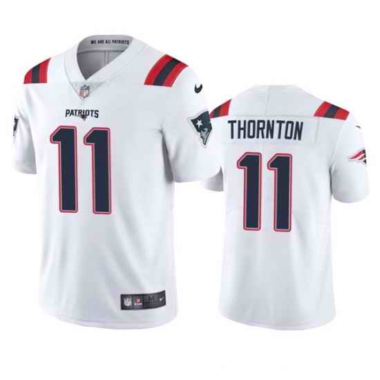 Men New England Patriots #11 Tyquan Thornton White Vapor Untouchable Limited Stitched Jersey