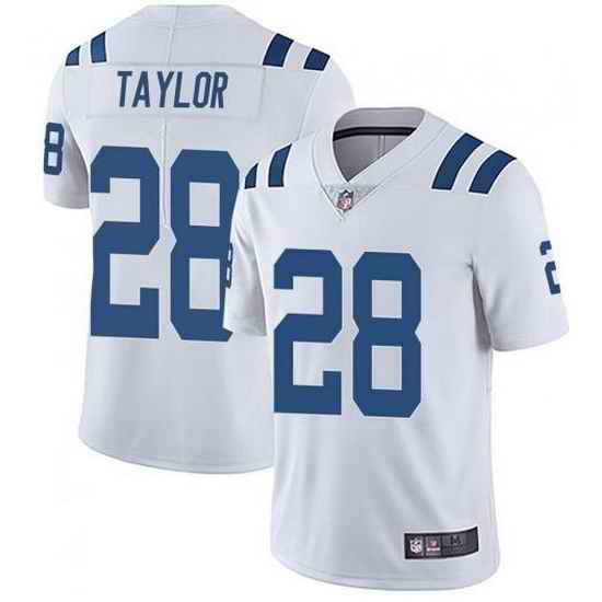 Youth Nike Colts #28 Jonathan Taylor White Men Stitched NFL Vapor Untouchable Limited Jersey