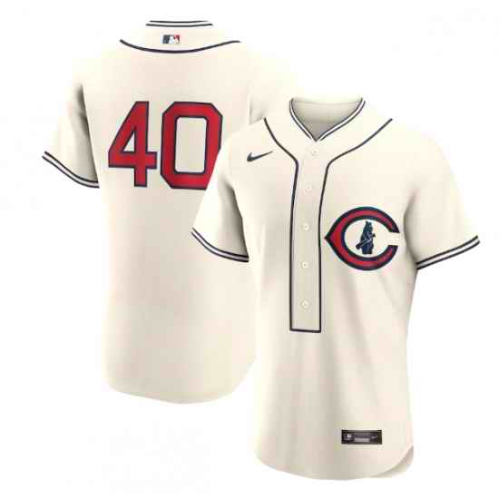 Men Chicago Cubs #40 Willson Contreras 2022 Cream Field Of Dreams Stitched Baseball Jersey