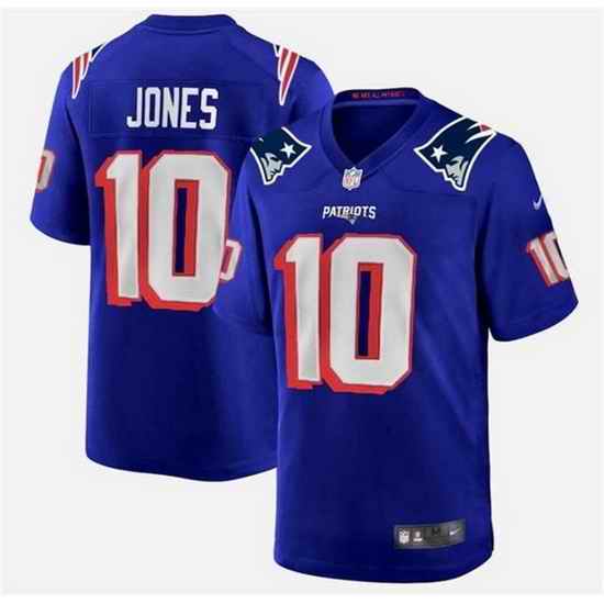 Men New England Patriots #10 Mac Jones Royal Stitched Jersey