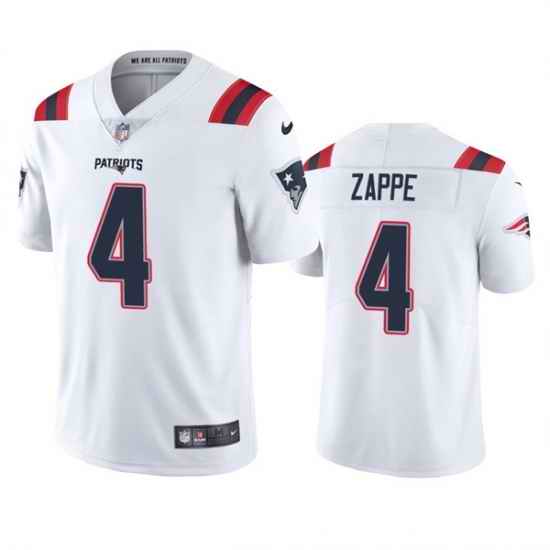 Men New England Patriots #4 Bailey Zappe White Vapor Untouchable Limited Stitched Jersey