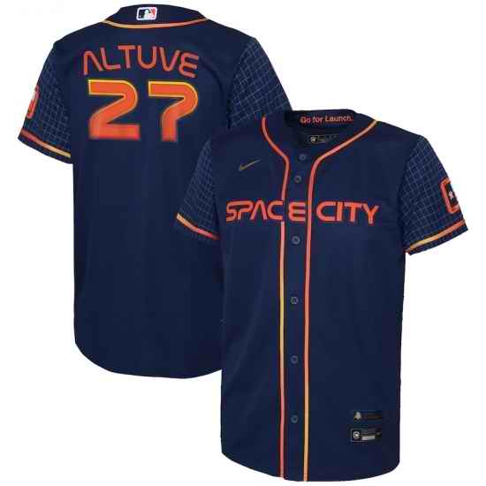 Men's Houston Astros #27 Jose Altuve Nike Navy 2022 City Connect Player Jersey