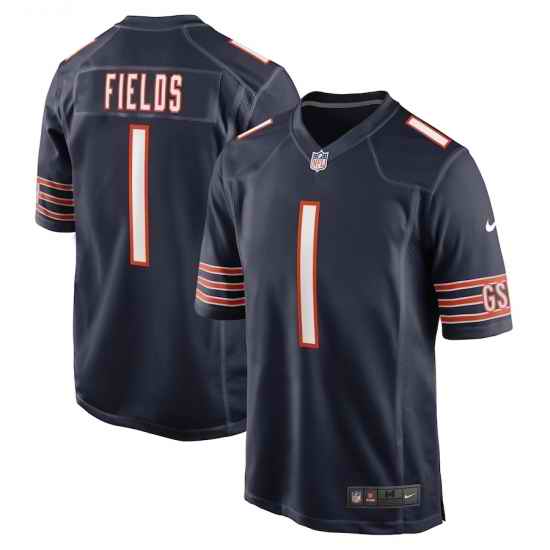 Youth Chicago Bears #1 Justin Fields Nike Navy 2021 NFL Draft First Round Pick Limited Jersey