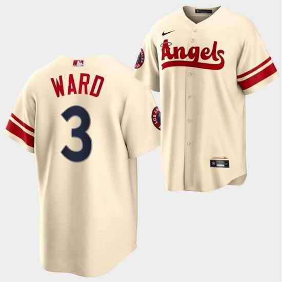 Men Los Angeles Angels #3 Taylor Ward 2022 Cream City Connect Cool Base Stitched Jersey