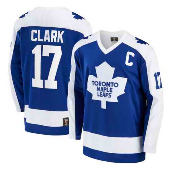 Men Toronto Maple Leafs #17 Wendel Clark Blue Stitched Jersey