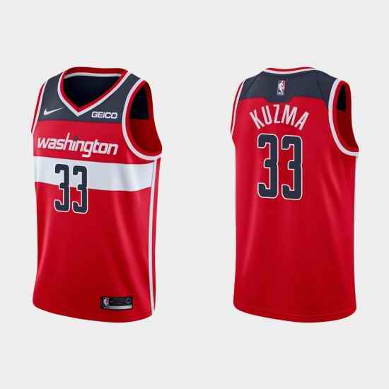 Men Nike Washington Wizards  Kyle Kuzm #33 Red Stitched NBA Jersey