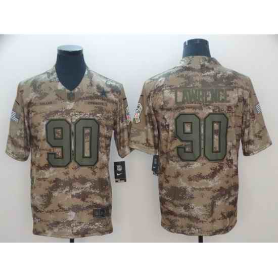 Men Dallas Cowboys #90 Demarcus Lawrence Nike Camo Salute to Service Stitched NFL Limited Jersey