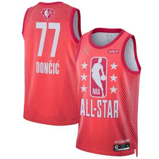 Men 2022 All Star #77 Luka Doncic Maroon Stitched Jerse