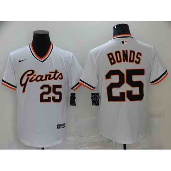 Men San Francisco Giants #25 Barry Bonds White Cool Base Stitched jersey