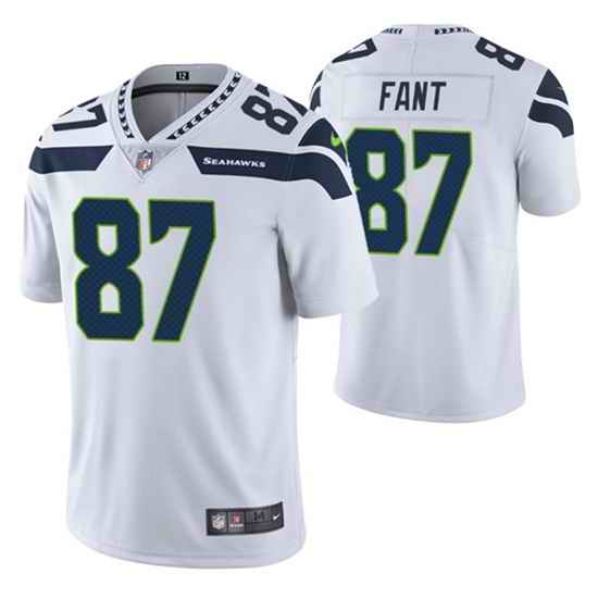 Men Seattle Seahawks #87 Noah Fant White Vapor Untouchable Limited Stitched Jersey