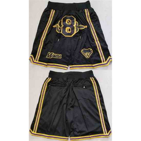 Men Los Angeles Lakers #8 Kobe Bryant Black Shorts
