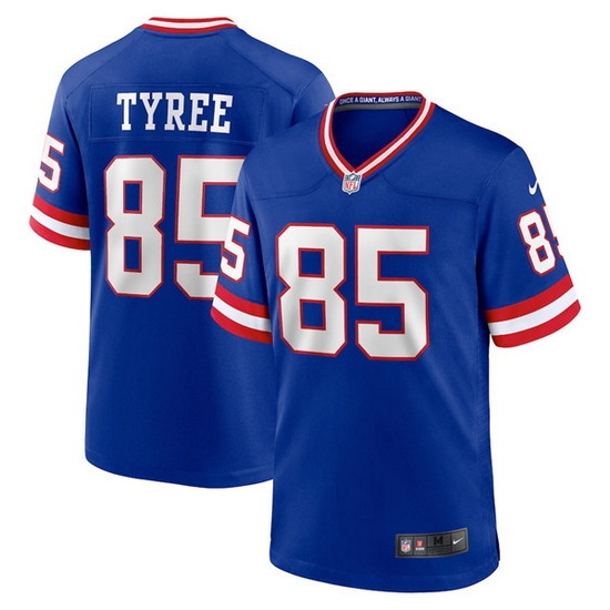 Men New York Giants #85 David Tyree Royal Classic Retired Player Stitched Game Jersey