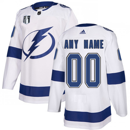Men's Tampa Bay Lightning Active Player Custom 2022 White Stanley Cup Final Patch Stitched NHL Jersey