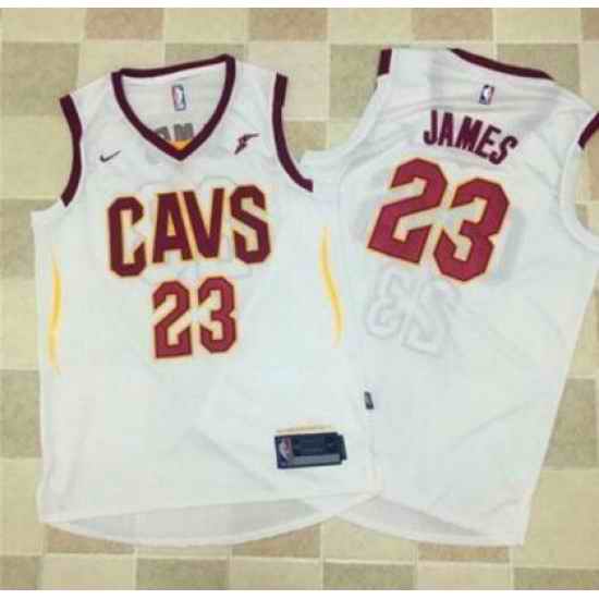 Men Nike Cleveland Cavaliers #23 LeBron James Swingman White Home NBA Jersey Association Edition