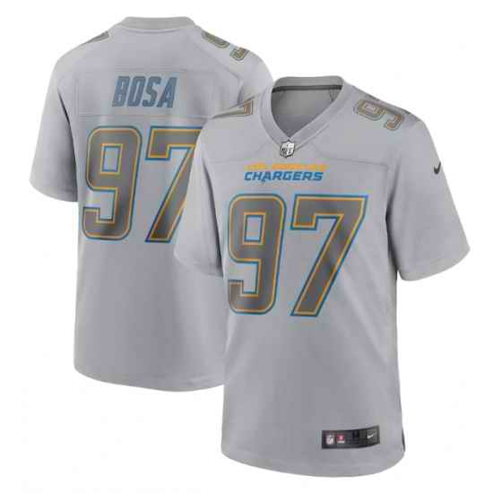 Men Los Angeles Chargers #97 Joey Bosa Grey Atmosphere Fashion Stitched Game Jersey