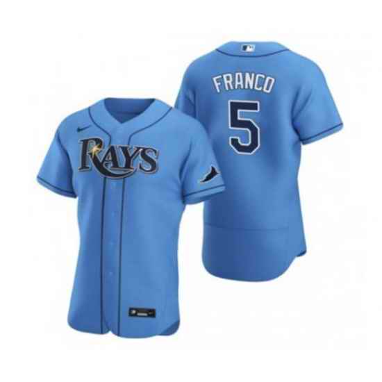 Men Tampa Bay Rays #5 Wander Franco Blue Flex Base Stitched Jersey