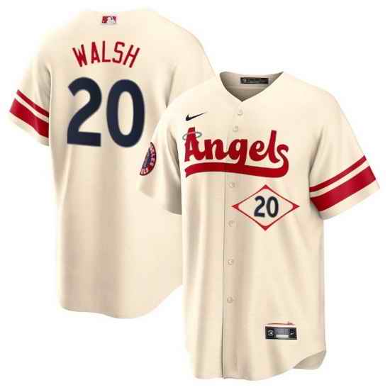 Men Los Angeles Angels #20 Jared Walsh 2022 Cream City Connect Cool Base Stitched Jerseyy