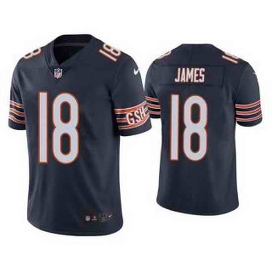 Men Navy Chicago Bears #18 Jesse James Vapor untouchable Limited Stitched Jersey