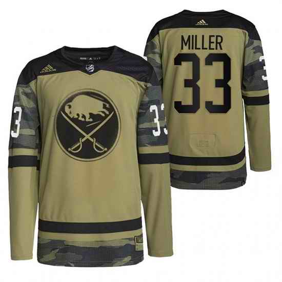 Men Buffalo Sabres #33 Colin Miller 2022 Camo Military Appreciation Night Stitched jersey