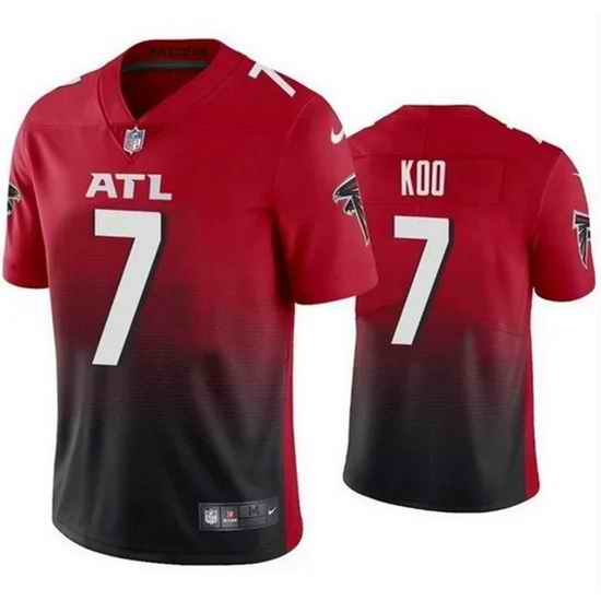 Men Atlanta Falcons #7 Younghoe Koo Red Black Vapor Untouchable Limited Stitc