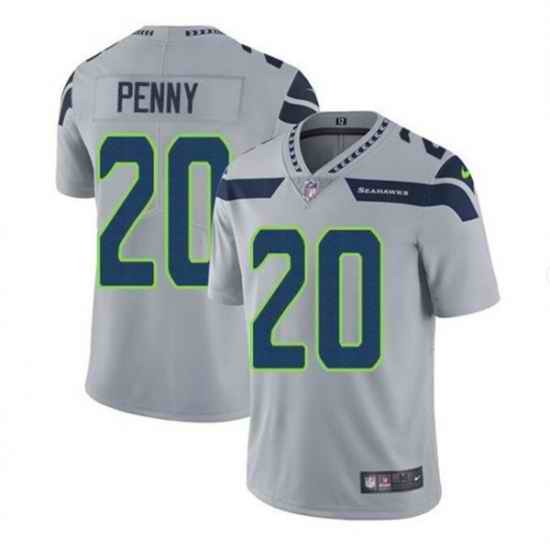 Men Seattle Seahawks #20 Rashaad Penny Grey Vapor Untouchable Limited Stitched Jersey