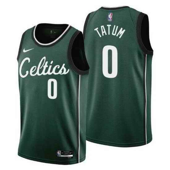 Men Boston Celtics #0 Jayson Tatum Green 2022 23 City Edition Stitched Basketball Jersey