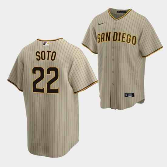 Men San Diego Padres #22 Juan Soto Tan Cool Base Stitched Baseball Jersey