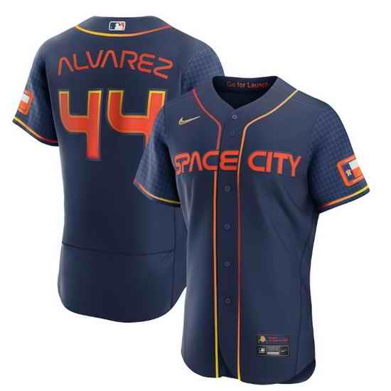 Men Houston Astros #44 Yordan Alvarez 2022 Navy City Connect Flex Base Stitched Baseball jersey