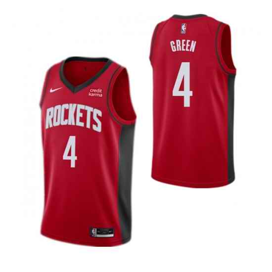Men Houston Rockets #4 Jalen Green Red Stitched Basketball Jersey