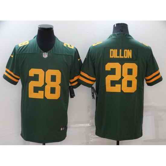 Youth Green Bay Packers #28 A J Dillon 2021 Green Legend Stitched Football Jersey