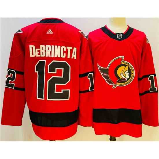 Men Ottawa Senators #12 Alex DeBrincat 2021 Red Reverse Retro Stitched Jersey