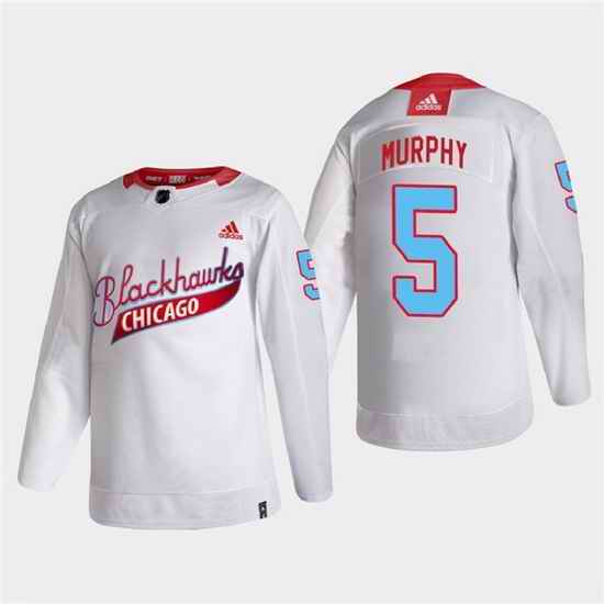 Men Chicago Blackhawks #5 Connor Murphy 2022 Community Night White Stitched jersey