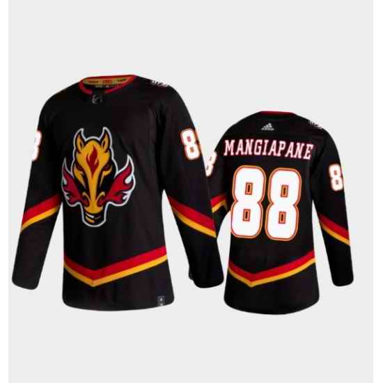 Men Calgary Flames 88 Andrew Mangiapane 2020 #21 Black Reverse Retro Stitched Jersey