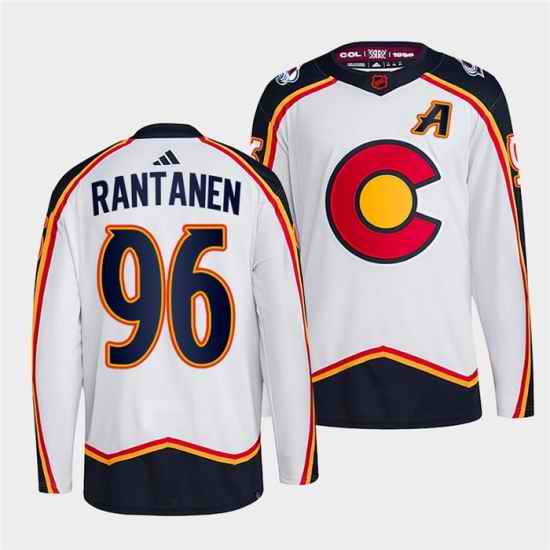 Men Colorado Avalanche 96 Mikko Rantanen 2022 #23 White Reverse Retro Stitched Jersey